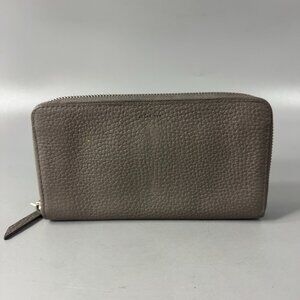 All Saint Fetch Green Leather Zip-Around Long Wallet